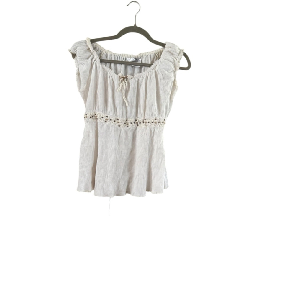Juniors No Boundaries Blouse L Ivory - Picture 2 of 8